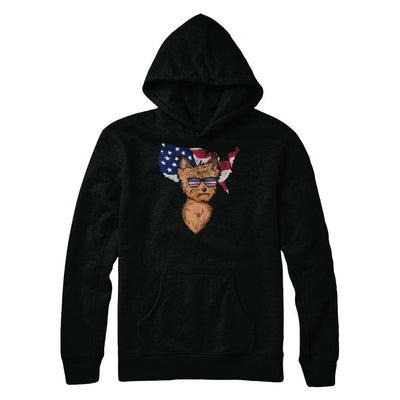 Funny Patriot Yorkie Dog 4Th Of July American Flag-T-Shirt & Hoodie-Pullover Hoodie-Black