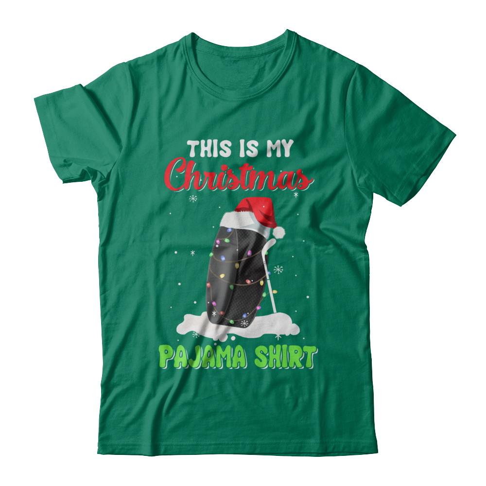 This Is My Christmas Pajama Xmas Hockey Santa-T-Shirt & Sweatshirt-Classic T-Shirt-Kelly Green