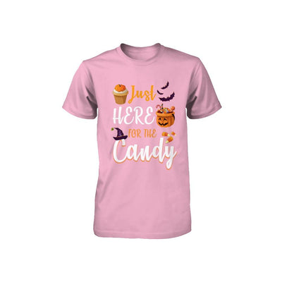 Just Here For The Candy Funny Halloween Kids Boy Girl Youth-Youth Shirt-Toddler T-Shirt-Pink