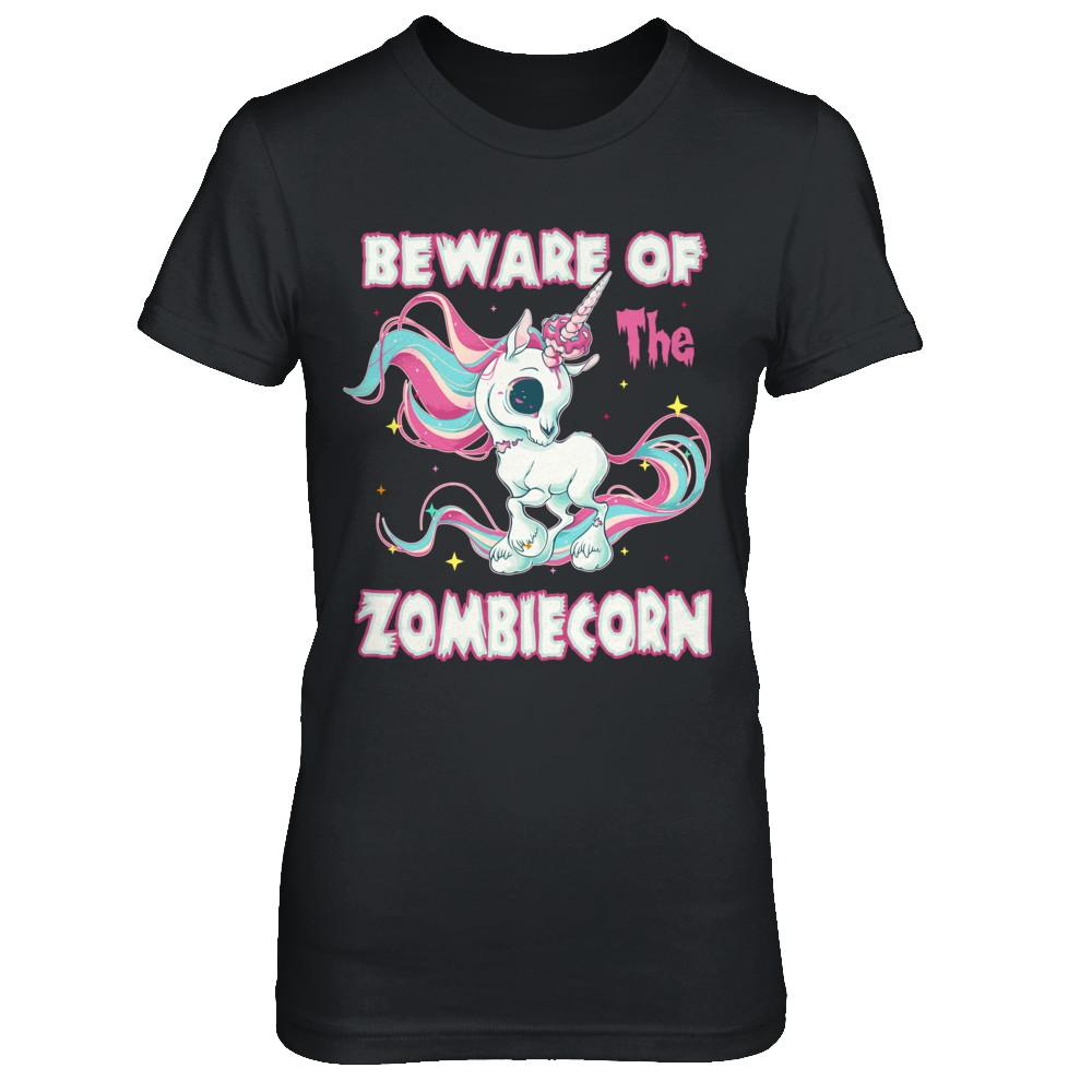 Beware Of The Zombiecorn Unicorn-T-Shirt & Sweatshirt-Women's T-Shirt-Black