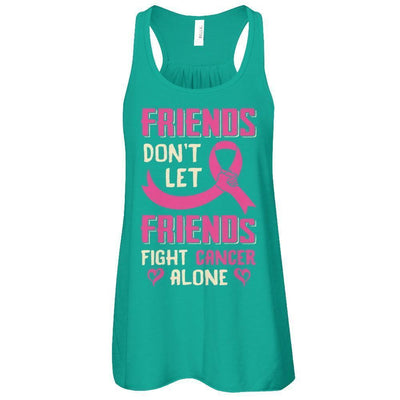 Friends Don't Let Friends Fight Cancer Alone Breast Cancer-T-Shirt & Tank Top-Women's Flowy Racerback Tank-Kelly