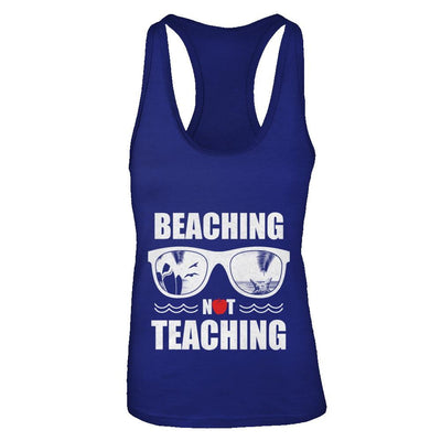 Beaching Not Teaching Funny Teacher Summer-T-Shirt & Tank Top-Women's Ideal Racerback Tank-Royal