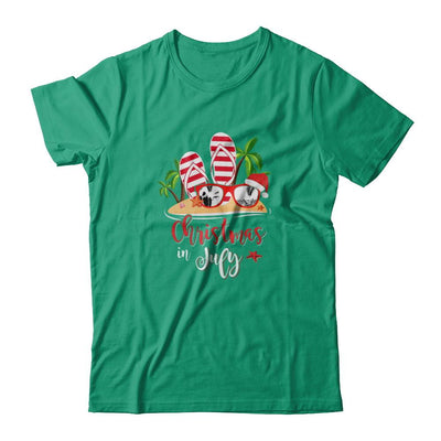 Flip Flop Sunglasses Christmas In July Summer Vacation Beach-T-Shirt & Tank Top-Classic T-Shirt-Kelly Green