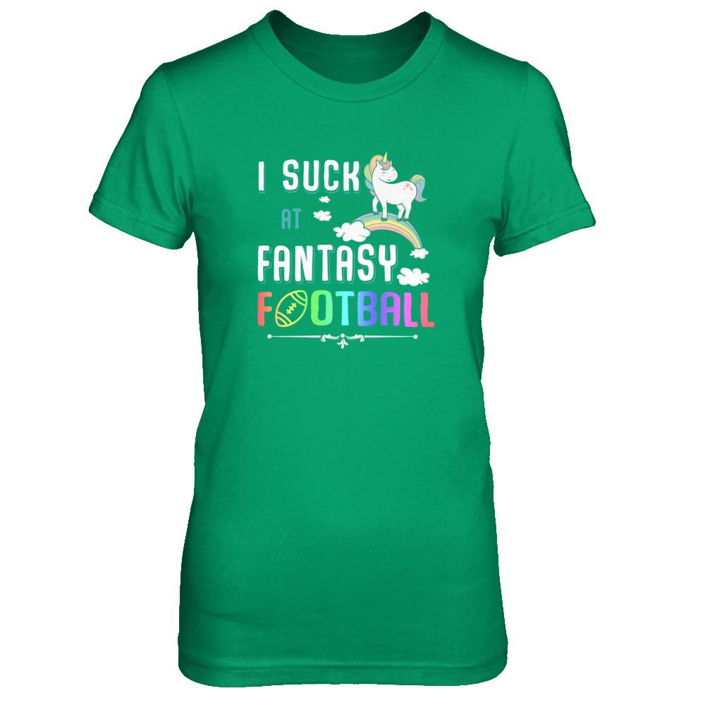 I Suck At Fantasy Football Unicorn-T-Shirt & Tank Top-Women's T-Shirt-Irish Green