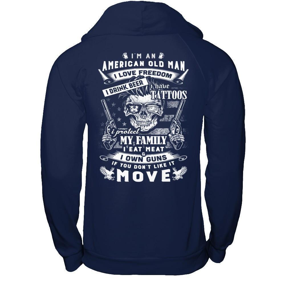 I'm An American Old Man-T-Shirt & Hoodie-Pullover Hoodie-Navy