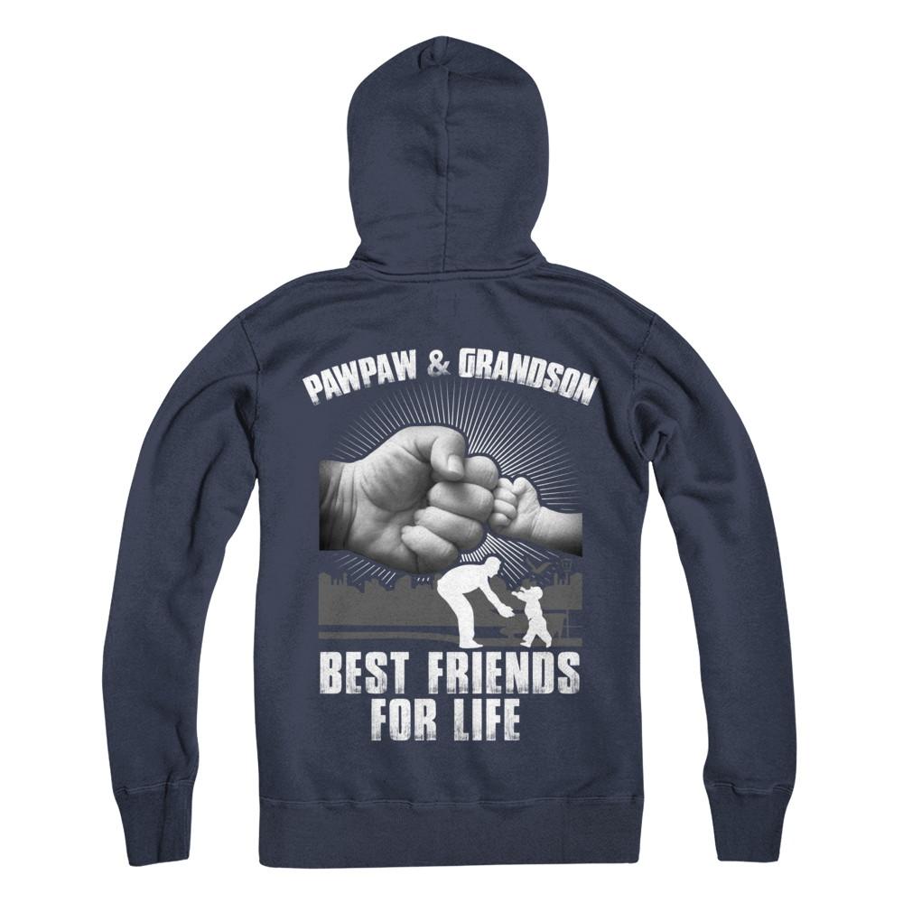 Pawpaw And Grandson Best Friends For Life-T-Shirt & Hoodie-Pullover Hoodie-Navy