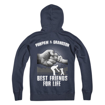 Pawpaw And Grandson Best Friends For Life-T-Shirt & Hoodie-Pullover Hoodie-Navy