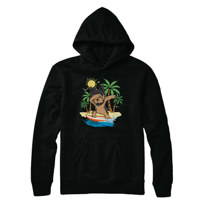 Summer Vacation Dabbing Yorkie Surfing Surfboard Gift-T-Shirt & Hoodie-Pullover Hoodie-Black