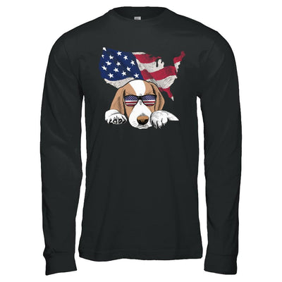 Funny Patriot Beagle Dog 4Th Of July American Flag-T-Shirt & Hoodie-Long Sleeve T-Shirt-Black