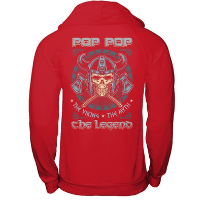 Pop Pop The Viking The Myth The Legend-T-Shirt & Hoodie-Pullover Hoodie-Red