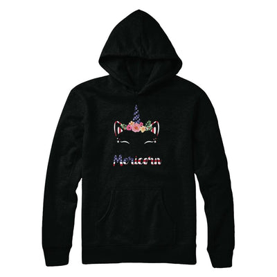 Independence Day Patriotic 4Th Of July Cat Unicorn Mericorn-T-Shirt & Hoodie-Pullover Hoodie-Black