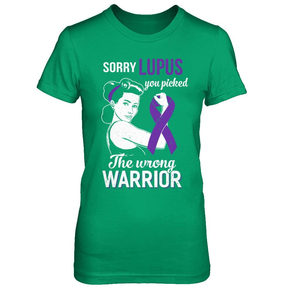 Sorry Lupus You Picked The Wrong Warrior Lupus-T-Shirt & Hoodie-Women's T-Shirt-Irish Green