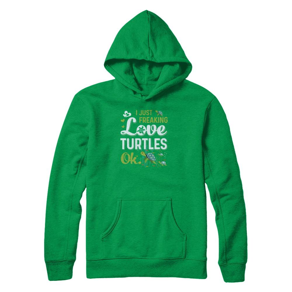 I Just Freaking Love Turtles Ok Sea Turtle Beach-T-Shirt & Tank Top-Pullover Hoodie-Irish Green