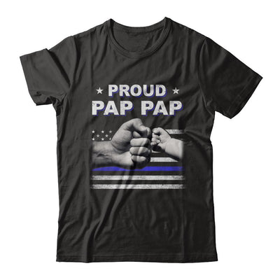 Proud Pap Pap Police Thin Blue Line Flag Fathers Day-T-Shirt & Hoodie-Classic T-Shirt-Black