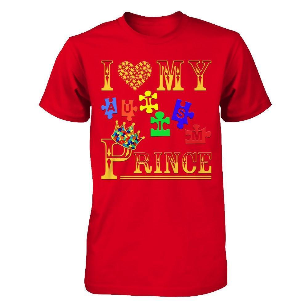 I Love My Autism Prince-T-Shirt & Hoodie-Premium T-Shirt-Red