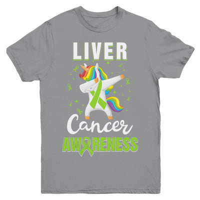 Inspirational Liver Cancer Awareness Unicorn Support Youth-Youth Shirt-Youth T-Shirt-Sport Grey