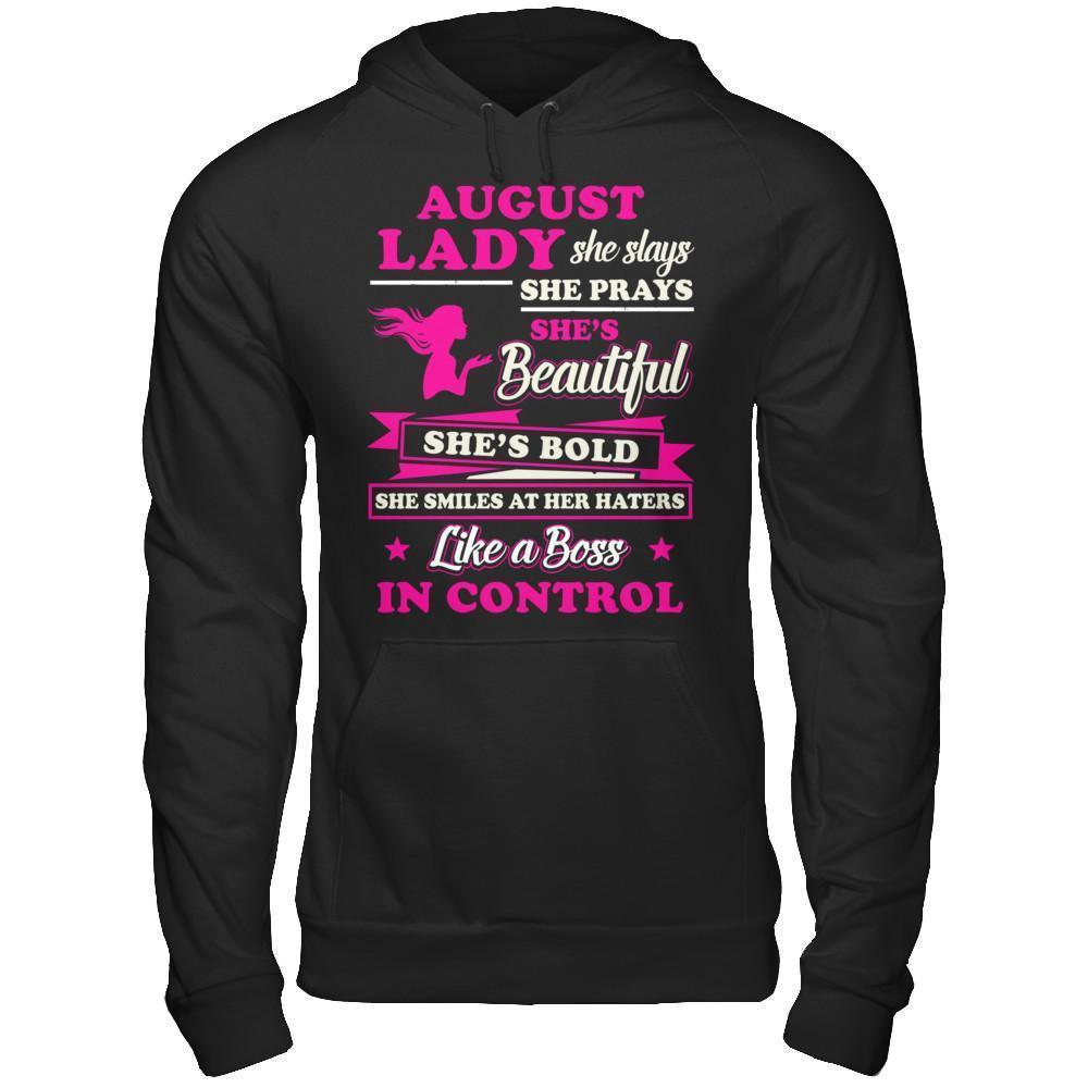 August Lady She Slays She Prays She's Beautiful She's Bold-T-Shirt & Hoodie-Pullover Hoodie-Black