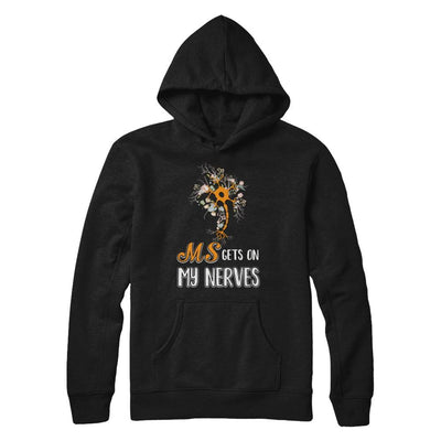 MS Gets On My Nerves Multiple Sclerosis Awareness-T-Shirt & Hoodie-Pullover Hoodie-Black
