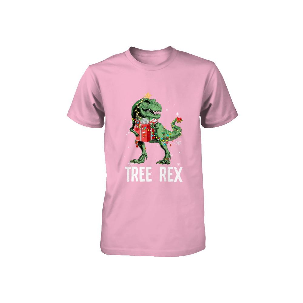 Christmas Tree For Kids Boys T Rex Dinosaur Xmas Gifts Youth-Youth Shirt-Toddler T-Shirt-Pink