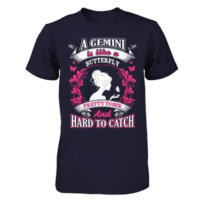A Gemini Is Like A Butterfly Pretty To See And Hard To Catch-T-Shirt & Hoodie-Premium T-Shirt-Midnight Navy