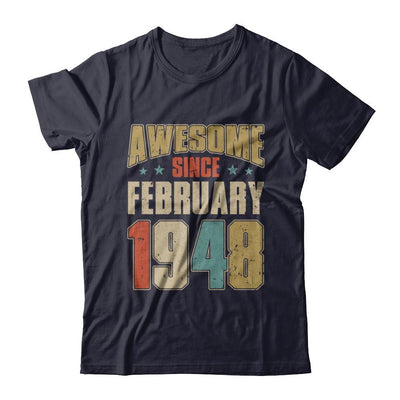Vintage Retro Awesome Since February 1948 73th Birthday-T-Shirt & Hoodie-Premium T-Shirt-Midnight Navy