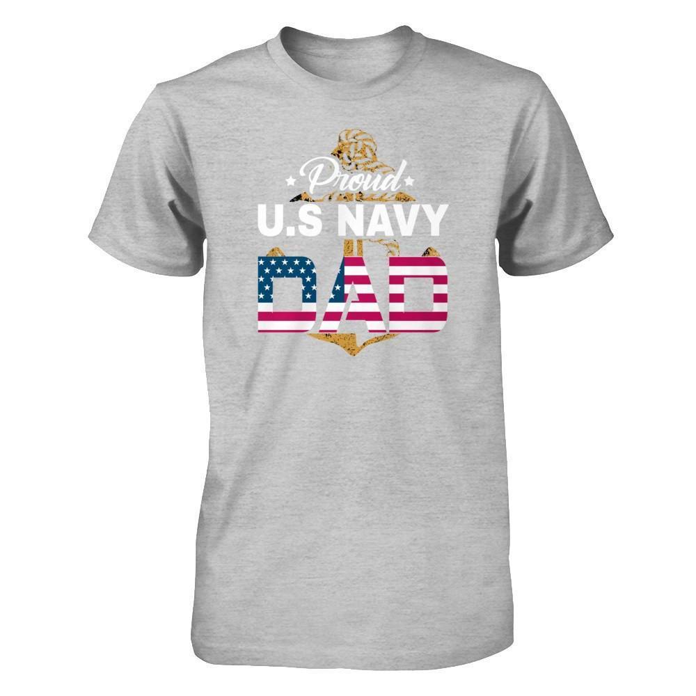 Proud US Navy Dad-T-Shirt & Hoodie-Premium T-Shirt-Heather Gray