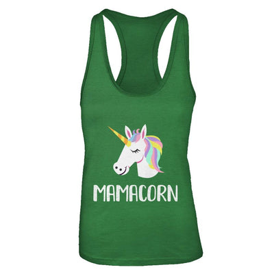 Unicorn Mom And Baby Mamacorn Mama Mother Day Gift-T-Shirt & Tank Top-Women's Ideal Racerback Tank-Kelly Green