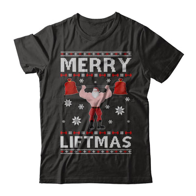 Christmas Merry Liftmas Santa Fitness Gym Ugly Sweater-T-Shirt & Sweatshirt-Classic T-Shirt-Black