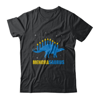 Funny Hanukkah Dinosaur Menorah Stegosaurus Menorasaurus-T-Shirt & Sweatshirt-Classic T-Shirt-Black