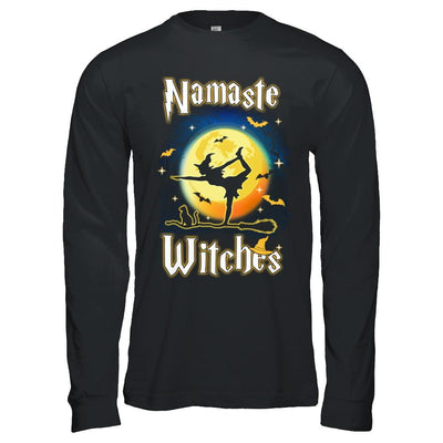 Namaste Witches Yoga Halloween-T-Shirt & Hoodie-Long Sleeve T-Shirt-Black