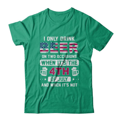 Funny Drinking Beer 4Th Of July Party American Flag-T-Shirt & Hoodie-Classic T-Shirt-Kelly Green