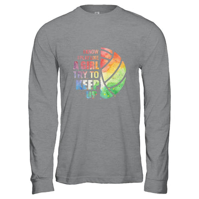 Yeah I Play Like A Girl Volleyball Girl-T-Shirt & Hoodie-Long Sleeve T-Shirt-Sport Grey