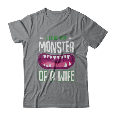 Monster Of A Wife Funny Couples Halloween-T-Shirt & Hoodie-Classic T-Shirt-Sport Grey
