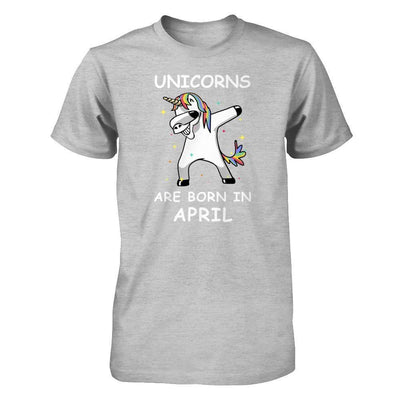 Unicorns Are Born In April Cute Dabbing-T-Shirt & Tank Top-Premium T-Shirt-Heather Gray