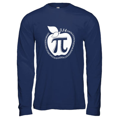 Apple Pi Math Happy Pi Day Teacher-T-Shirt & Hoodie-Long Sleeve T-Shirt-Navy