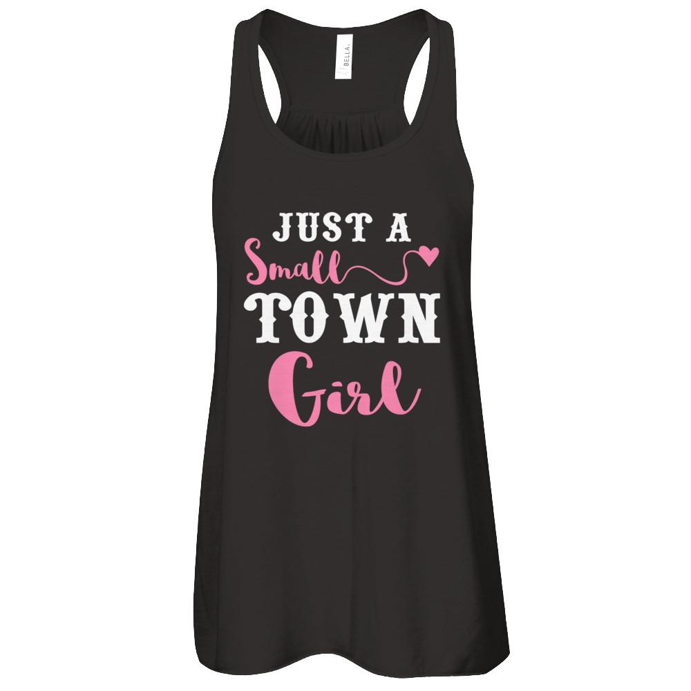 Just A Small Town Girl-T-Shirt & Tank Top-Women's Flowy Racerback Tank-Black