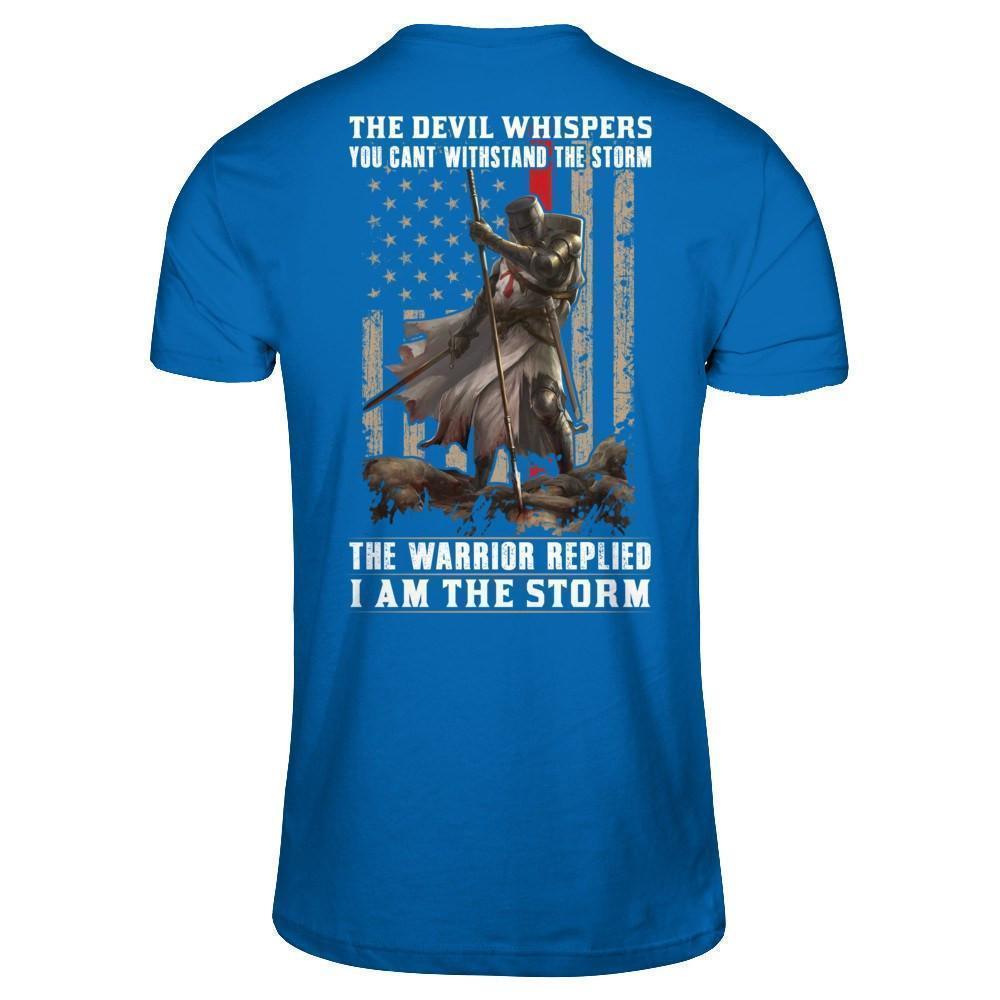 Knight Templar The Devil Whispers You Can't Withstand The Storm-T-Shirt & Hoodie-Classic T-Shirt-Royal