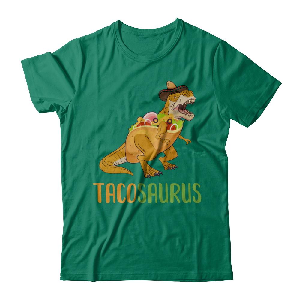 Funny Tacosaurus Tacos Dinosaur T-Rex Lover-T-Shirt & Hoodie-Classic T-Shirt-Kelly Green