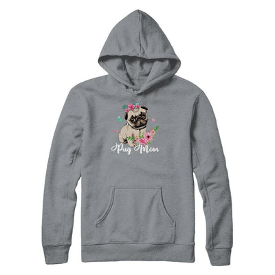 Pug Mom Funny Dog Mom Gift Idea-T-Shirt & Tank Top-Pullover Hoodie-Light Steel