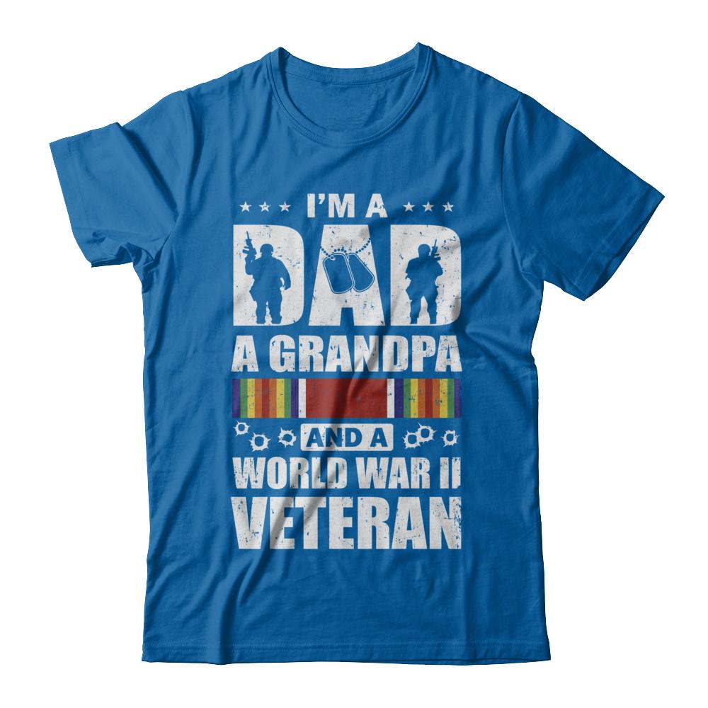A Dad A Grandpa And A World War II Veteran Fathers Day-T-Shirt & Hoodie-Classic T-Shirt-Royal