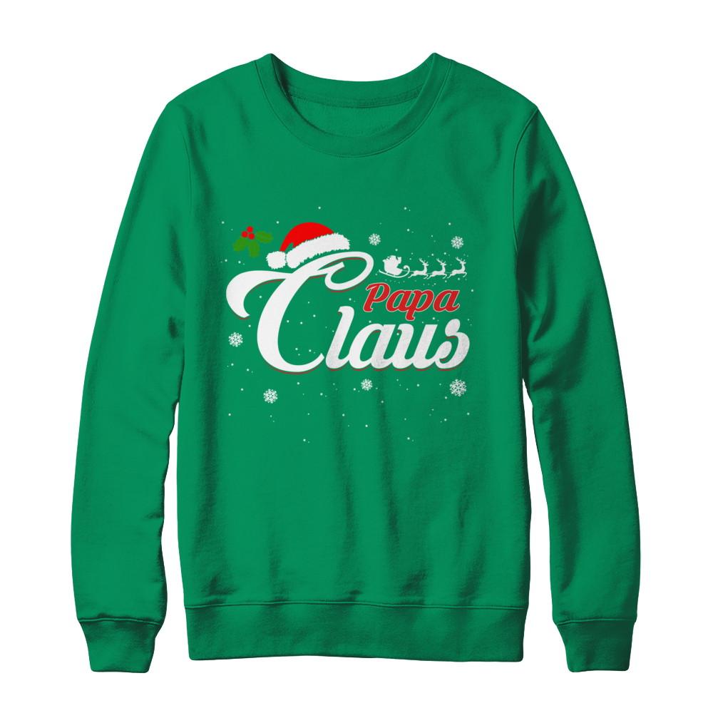 Matching Family Christmas Papa Claus-T-Shirt & Sweatshirt-Crewneck Sweatshirt-Irish Green
