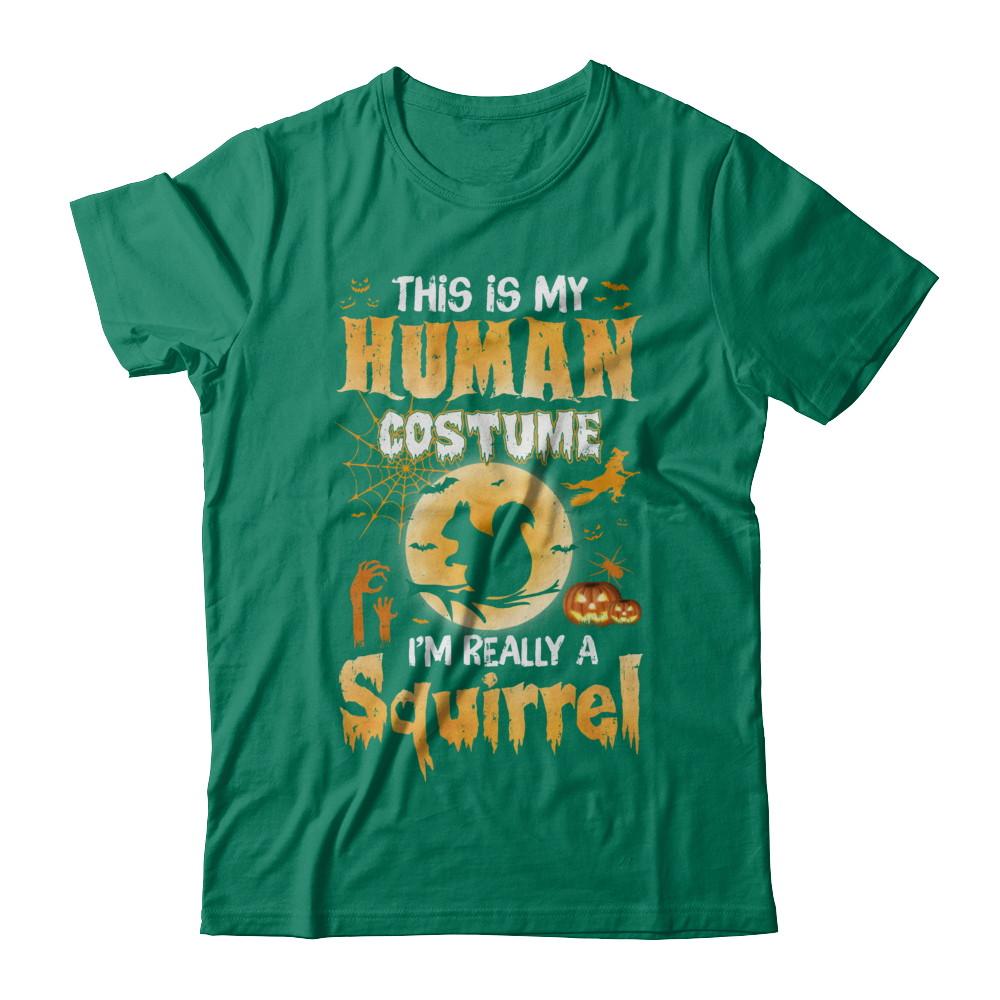 Funny Squirrel Human Costume Halloween-T-Shirt & Hoodie-Classic T-Shirt-Kelly Green