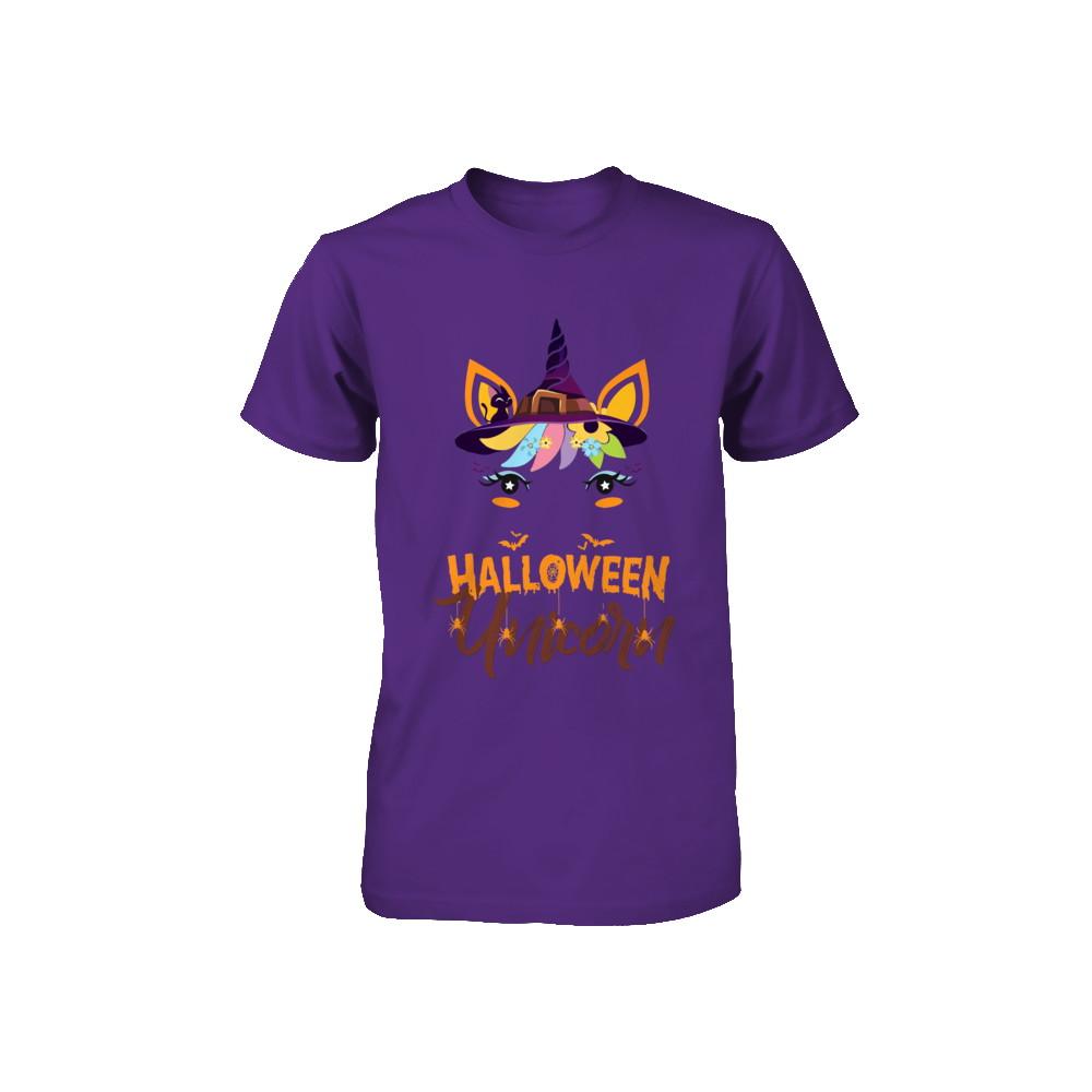 Halloween Costume Unicorn Witch Bats Youth-Youth Shirt-