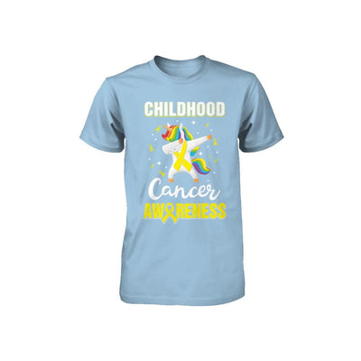 Childhood Cancer Awareness Cute Unicorn Warrior Youth-Youth Shirt-Toddler T-Shirt-Light Blue