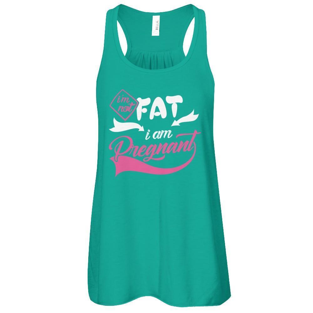 I'm Not Fat I Am Pregnant-T-Shirt & Tank Top-Women's Flowy Racerback Tank-Kelly