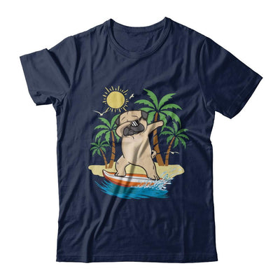 Summer Vacation Dabbing Pug Surfing Surfboard Gift-T-Shirt & Hoodie-Classic T-Shirt-Navy
