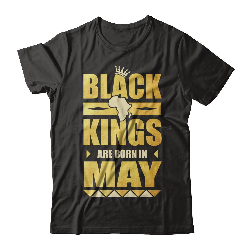 Black Kings Are Born In May Birthday-T-Shirt & Hoodie-Classic T-Shirt-Black