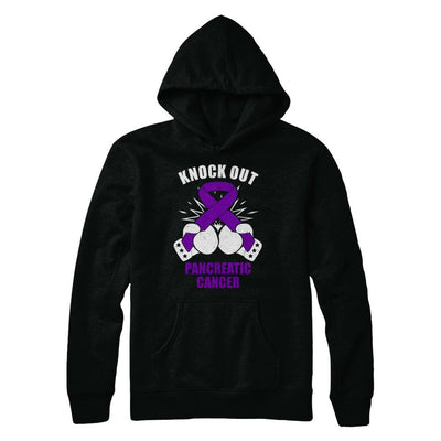 Boxing knock out Pancreatic Cancer Awareness Support-T-Shirt & Hoodie-Pullover Hoodie-Black