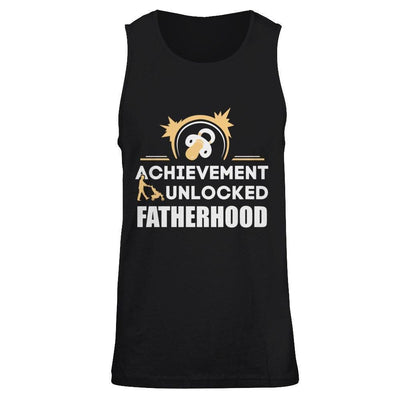 Achievement Unlocked Fatherhood First Time Dad-T-Shirt & Hoodie-Unisex Tank-Black