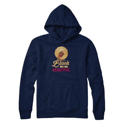 Black Is Beautiful African Black Pride-T-Shirt & Tank Top-Pullover Hoodie-Navy